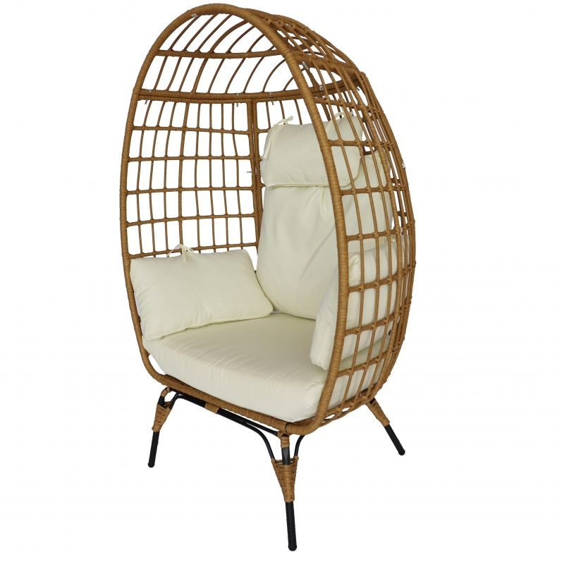 Fotoliu tip cuib DeHome Joy F1000, natur, perne bej