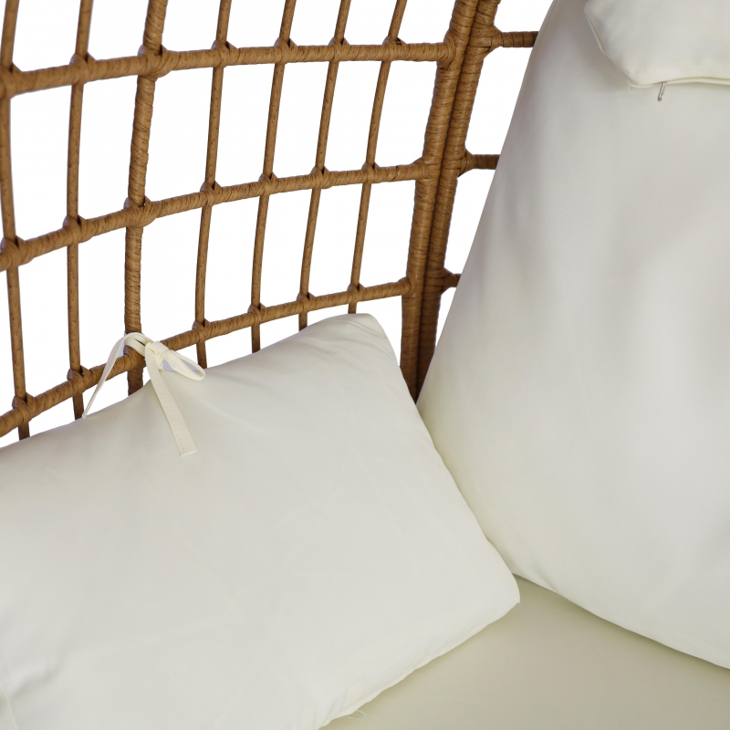 Fotoliu tip cuib DeHome Joy F1000, natur, perne bej