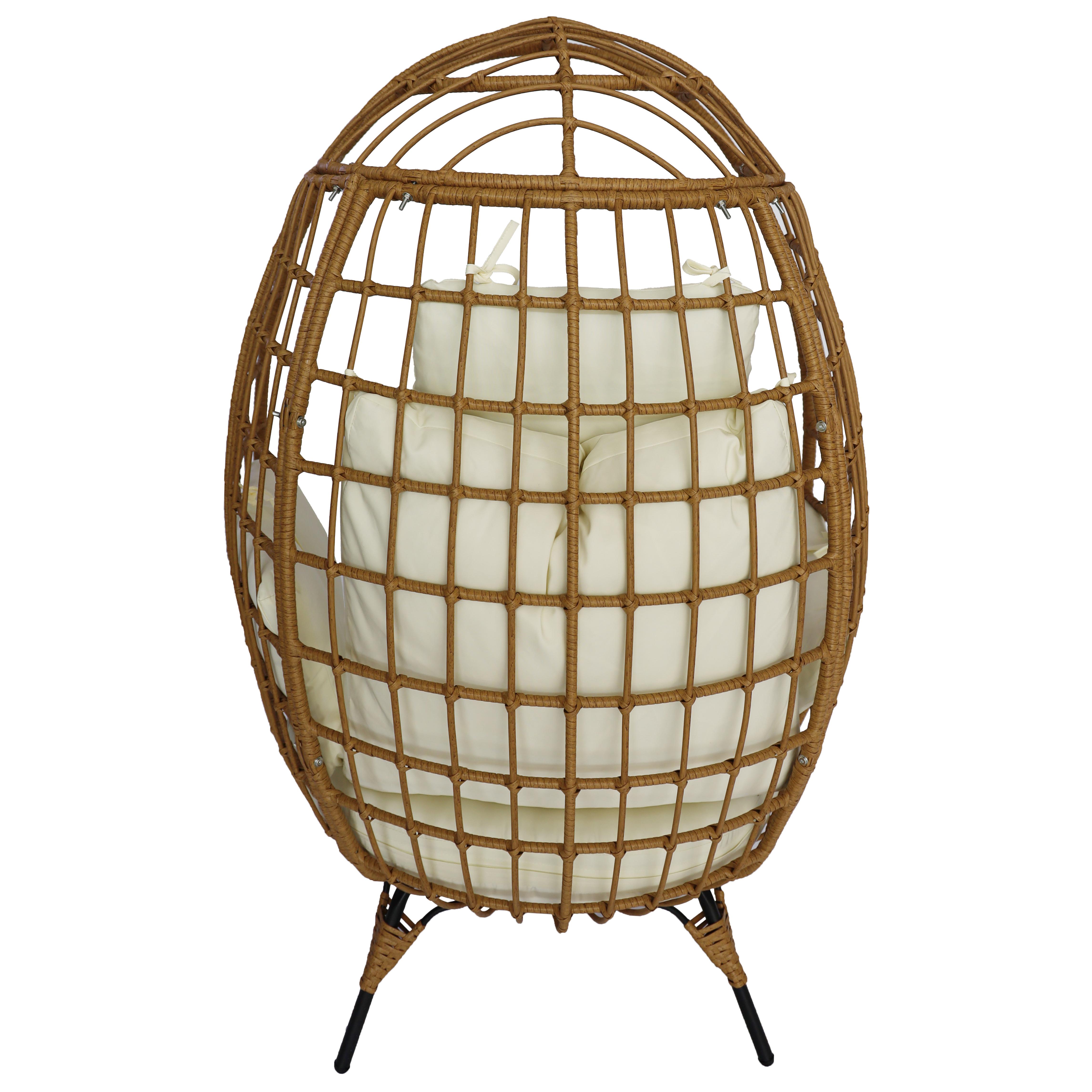 Fotoliu tip cuib DeHome Joy F1000, natur, perne bej