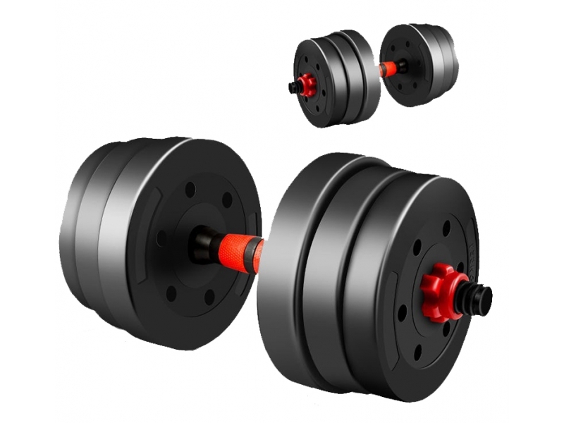 Set Gantera reglabila BodyFit 2 x 10 kg