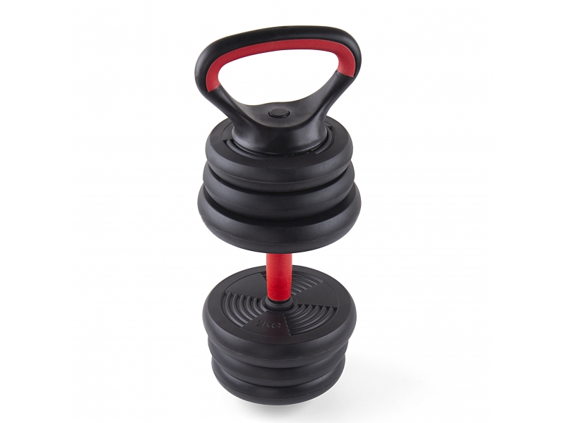 Gantera reglabila kettlebell FitTronic 6 in 1 de 40 kg KF40, cu o multitudine de combinatii posibile
