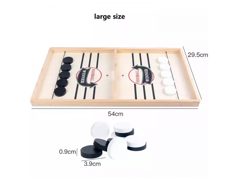 Joc interactiv pentru copii AliBibi Pucket Game Large size, Hokey Slide, Foosball din lemn