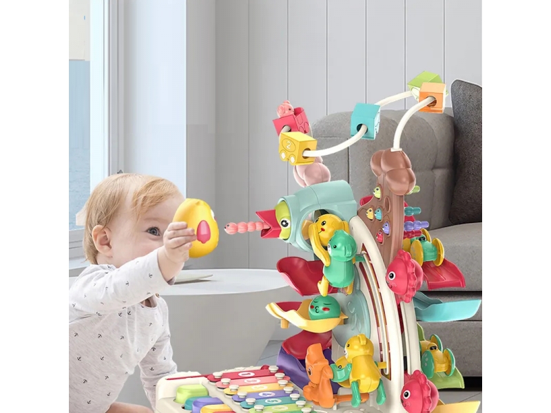 Jucarie interactiva AliBibi cu sunete, pian, xilofon, cifre, figurine animalut