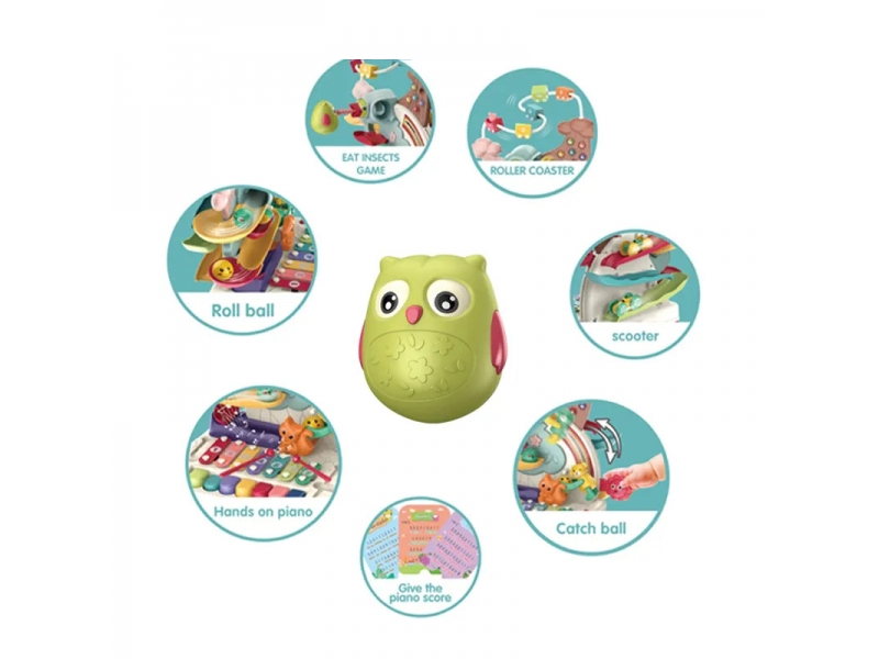 Jucarie interactiva AliBibi cu sunete, pian, xilofon, cifre, figurine animalut