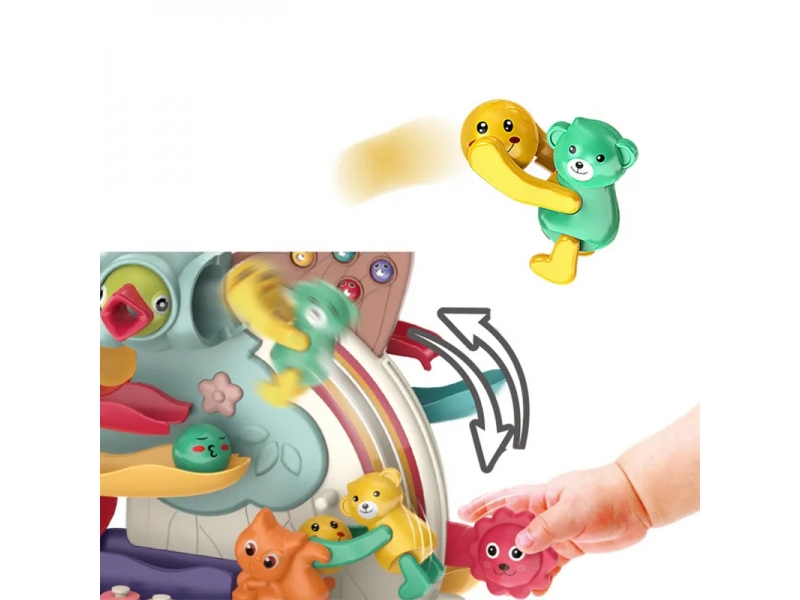 Jucarie interactiva AliBibi cu sunete, pian, xilofon, cifre, figurine animalut