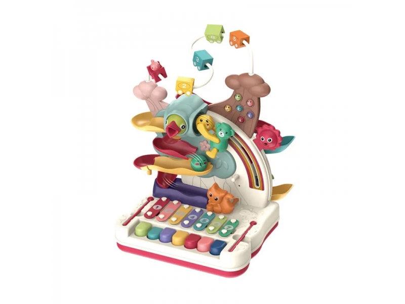 Jucarie interactiva AliBibi cu sunete, pian, xilofon, cifre, figurine animalut