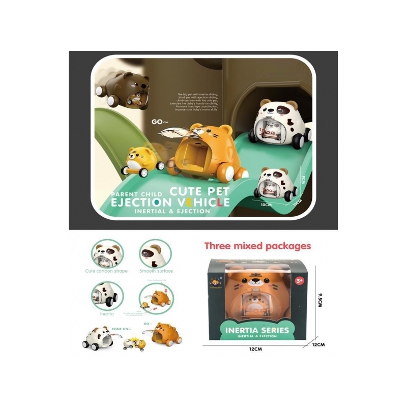 Masinuta 2 in 1 in forma de animalut AliBibi tigru