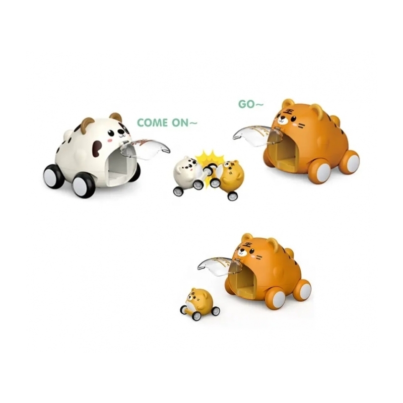 Masinuta 2 in 1 in forma de animalut AliBibi tigru