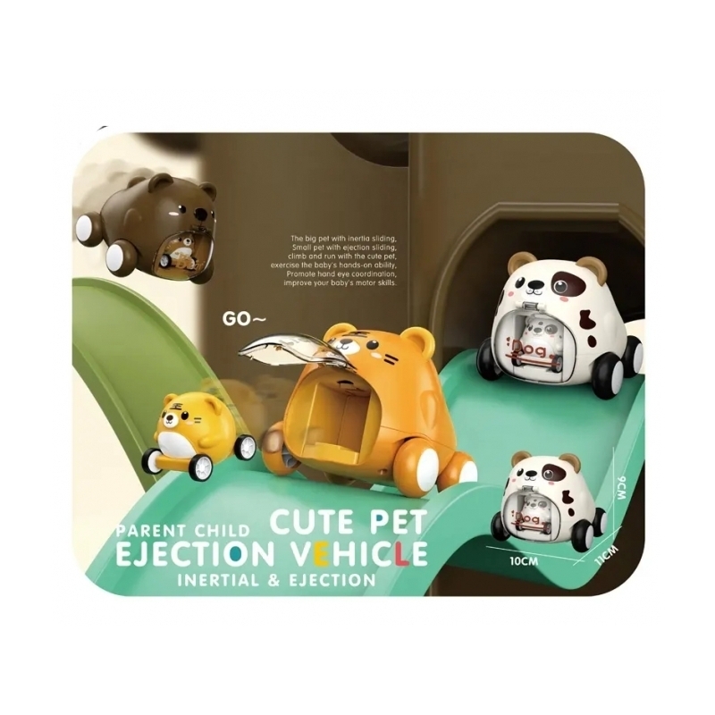 Masinuta 2 in 1 in forma de animalut AliBibi tigru