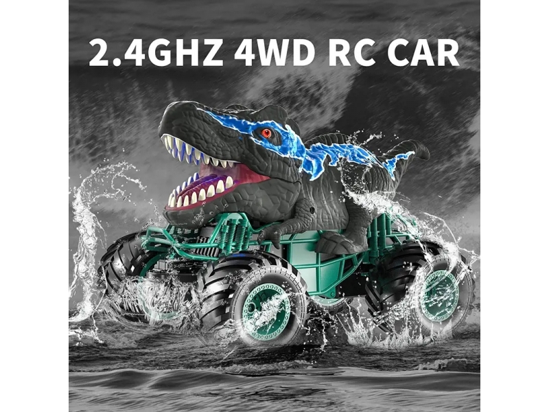 Masinuta Dinozaur cu telecomanda AliBibi, cu lumini, aburi si sunete