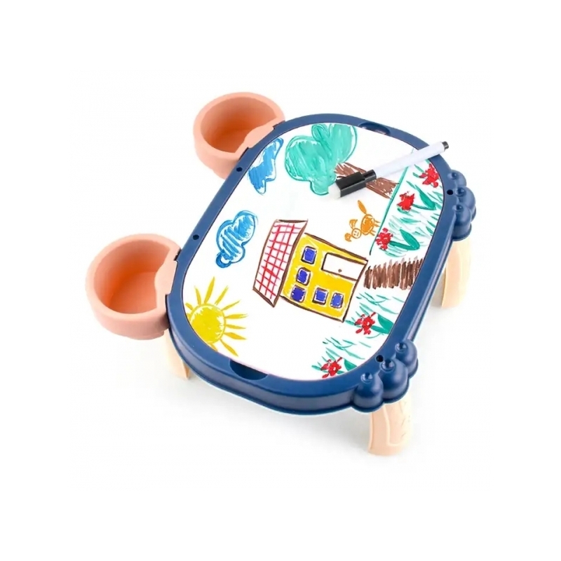 Masuta 2 in 1 pentru colorat si construit AliBibi cu spatiu de depozitare