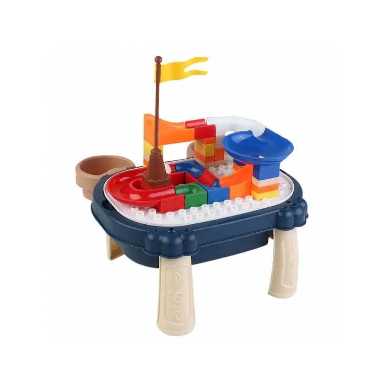 Masuta 2 in 1 pentru colorat si construit AliBibi cu spatiu de depozitare