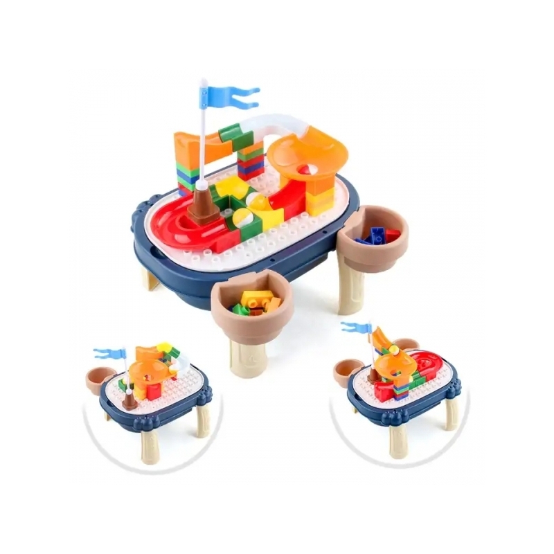 Masuta 2 in 1 pentru colorat si construit AliBibi cu spatiu de depozitare