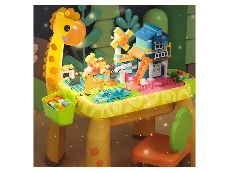 Masuta de activitati AliBibi Cute Giraffe cu scaun inclus