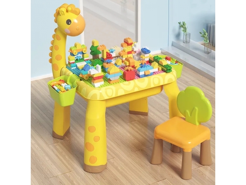 Masuta de activitati AliBibi Cute Giraffe cu scaun inclus