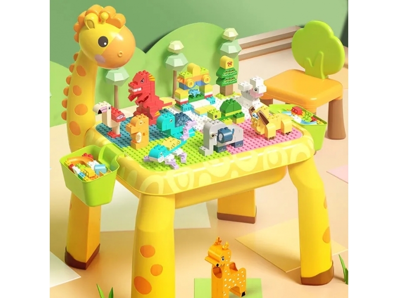 Masuta de activitati AliBibi Cute Giraffe cu scaun inclus