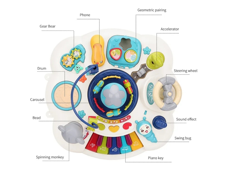 Masuta interactiv-educativa AliBibi, cu sunete, pian, volan, activitati si functii multiple