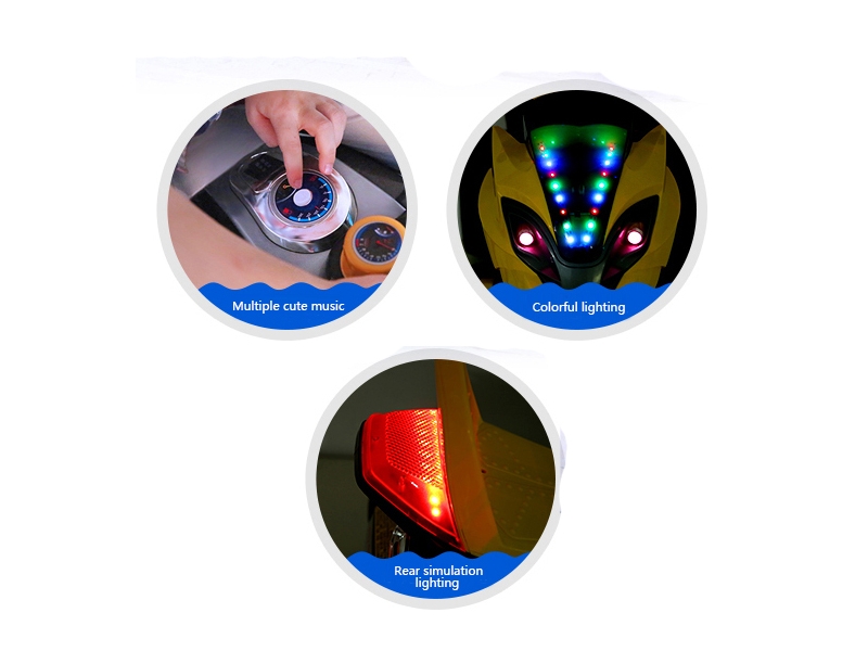 Motocicleta electrica AliBibi cu lumini si muzica