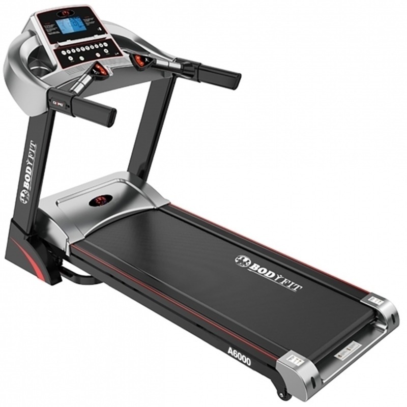 Banda de alergat electrica BodyFit A6000, Motor 3.25 CP, App FitShow, 15% Inclinatie electrica, Viteza pana la 16km/h, 130 kg Greutate Suportata, Suprafata alergare 130 x 46 cm