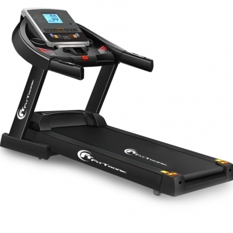 Banda de alergat electrica FitTronic Delta 550, Motor 4.0 CP, greutate suportata 140 kg, acum 3 aplicatii Kinomap, Zwift, Newrunway, inclinatie automata 18%, viteza pana la 18km/h, pliabila, intrare USB si MP3 player, programe presetate