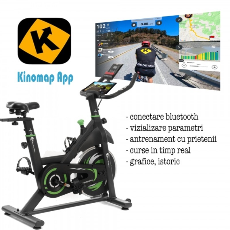 Bicicleta indoor cycling FitTronic SB2000, Kinomap, Zwift, z-sport