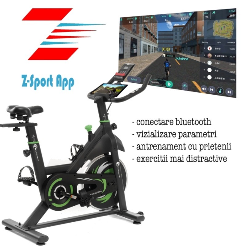 Bicicleta indoor cycling FitTronic SB2000, Kinomap, Zwift, z-sport