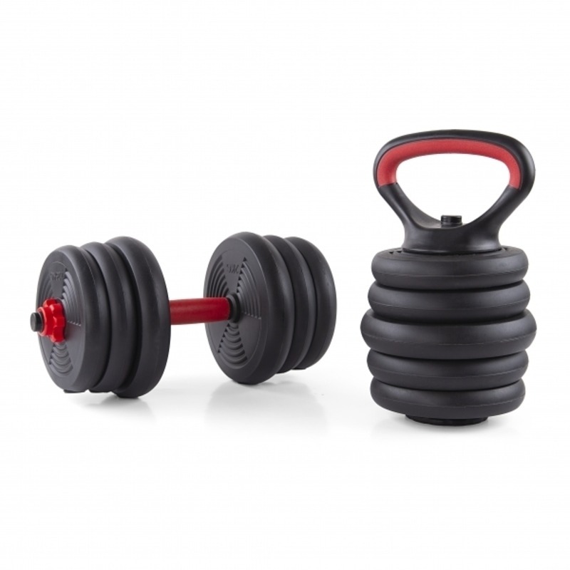 Gantera reglabila kettlebell FitTronic 6 in 1 de 20 kg KF20, cu o multitudine de combinatii posibile