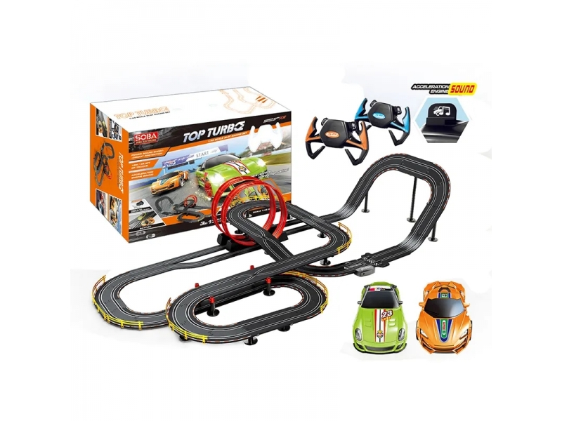 Pista de masini AliBibi cu doua masinute cu telecomanda