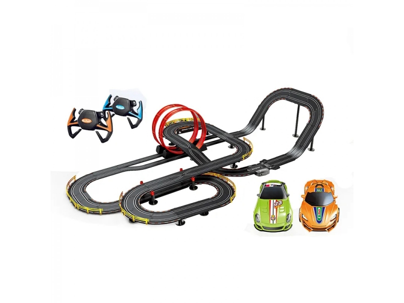 Pista de masini AliBibi cu doua masinute cu telecomanda
