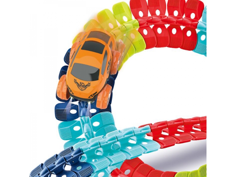 Pista de masini AliBibi cu doua masinute incluse