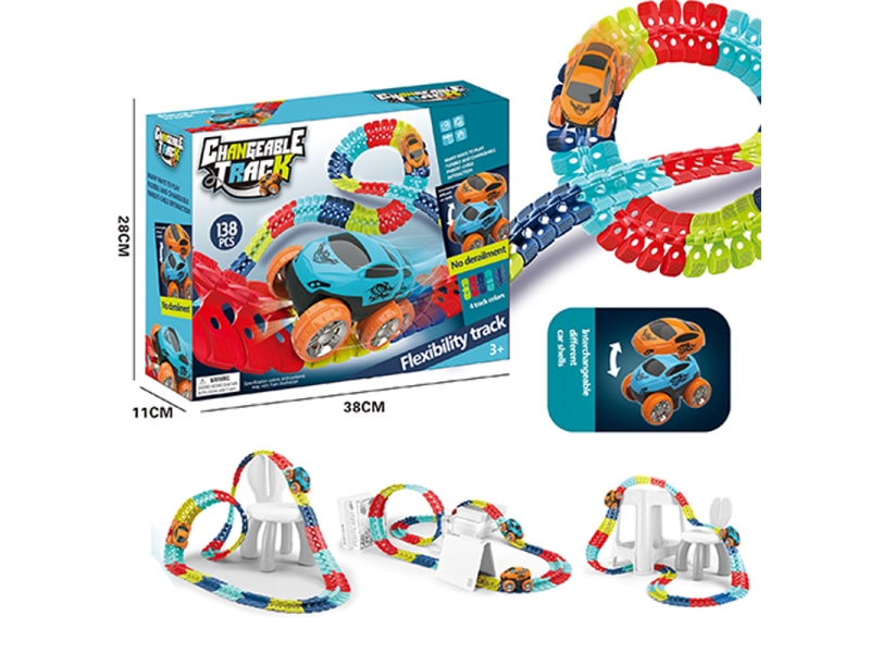 Pista de masini AliBibi cu doua masinute incluse