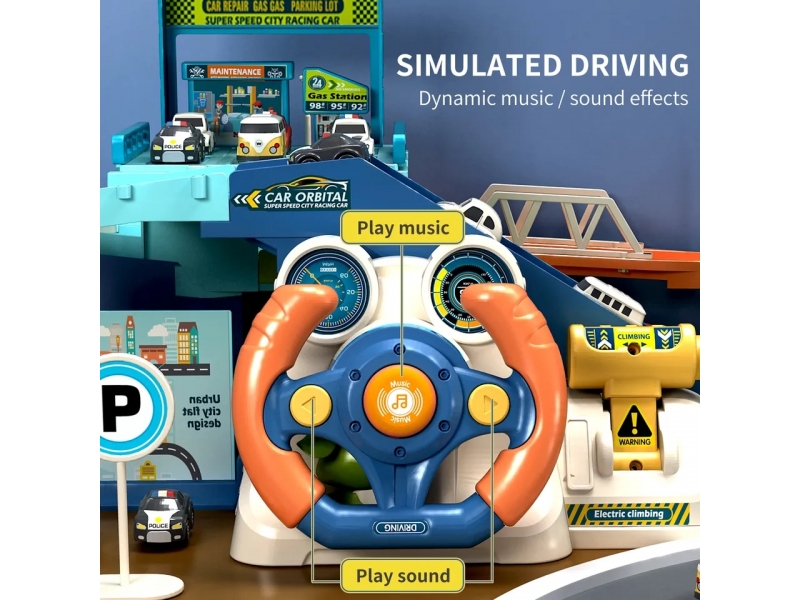 Pista de masini cu volan si sunete AliBibi