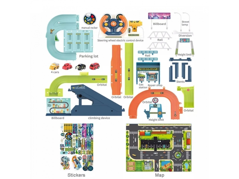 Pista de masini cu volan si sunete AliBibi