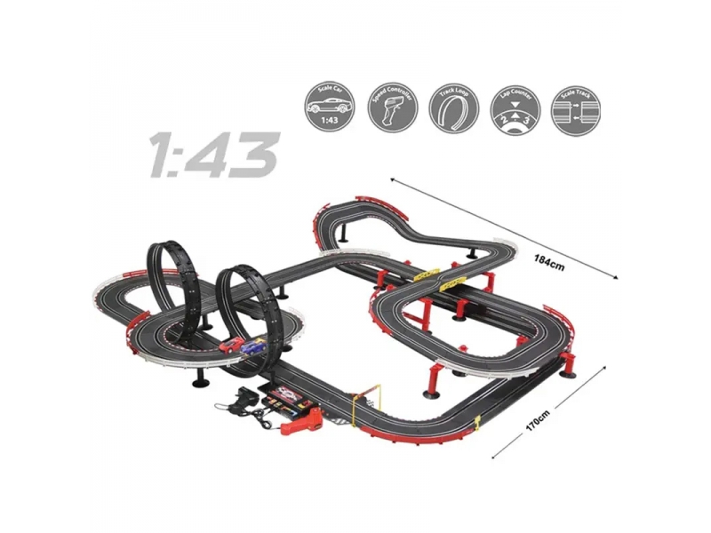 Pista de masini electrica AliBibi cu doua masinute incluse