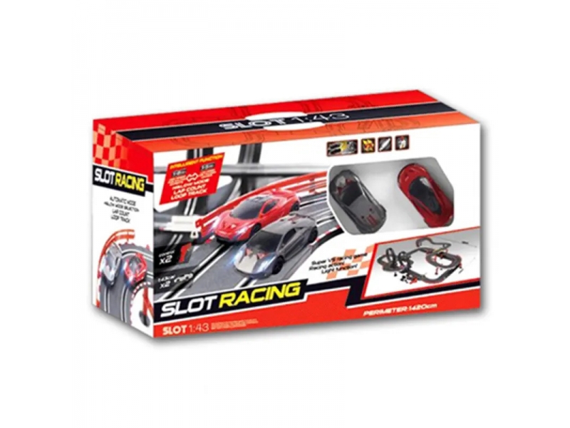 Pista de masini electrica AliBibi cu doua masinute incluse