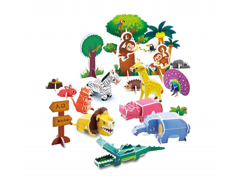 Puzzle 3D Animale de la ZOO AliBibi, 81 piese