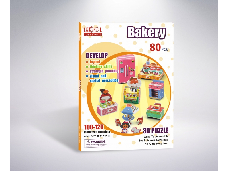 Puzzle 3D brutarie AliBibi, 80 piese