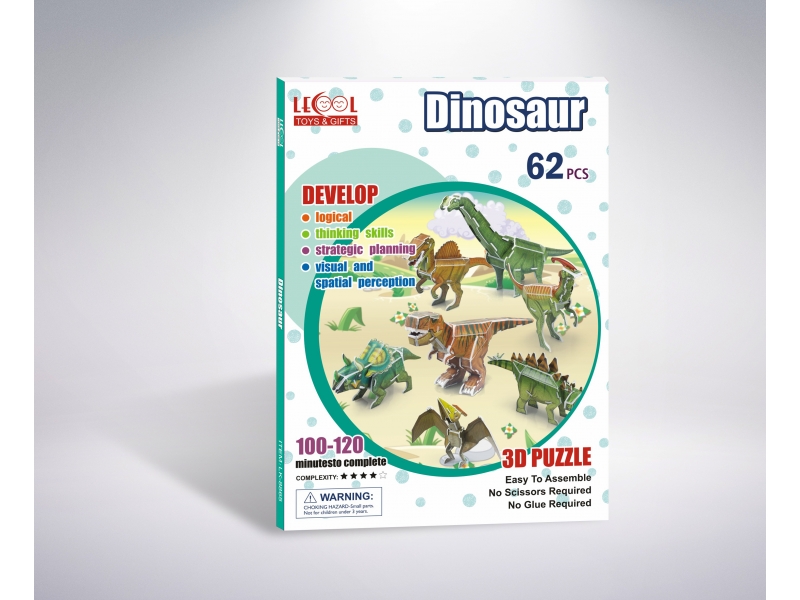 Puzzle 3D Dinozaur AliBibi, 62 piese