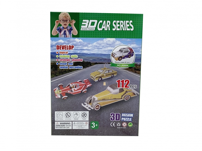 Puzzle 3D Masini AliBibi, 112 piese