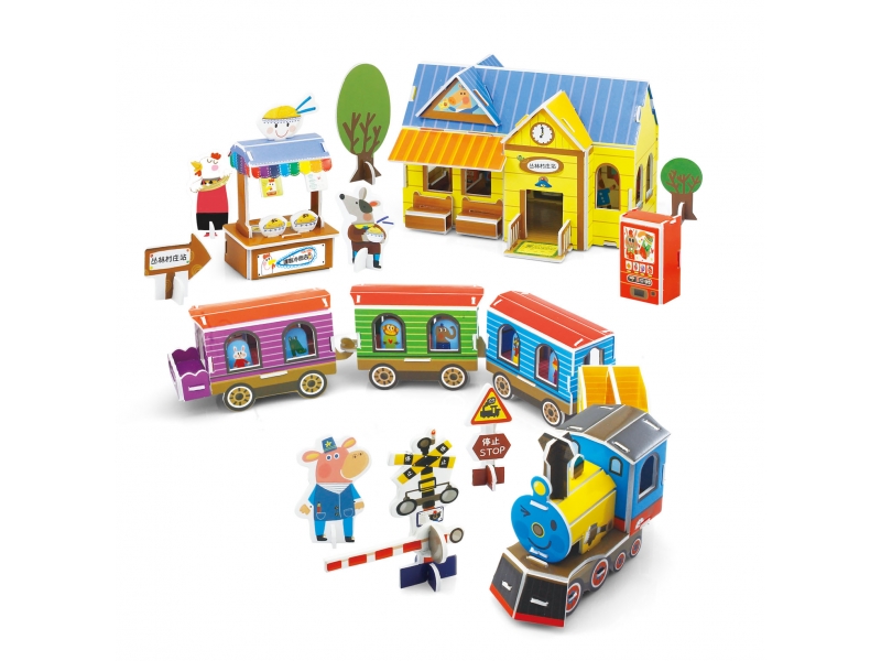 Puzzle 3D Trenulet AliBibi, 91 piese