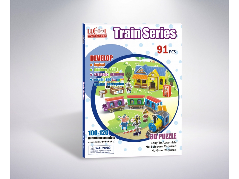 Puzzle 3D Trenulet AliBibi, 91 piese