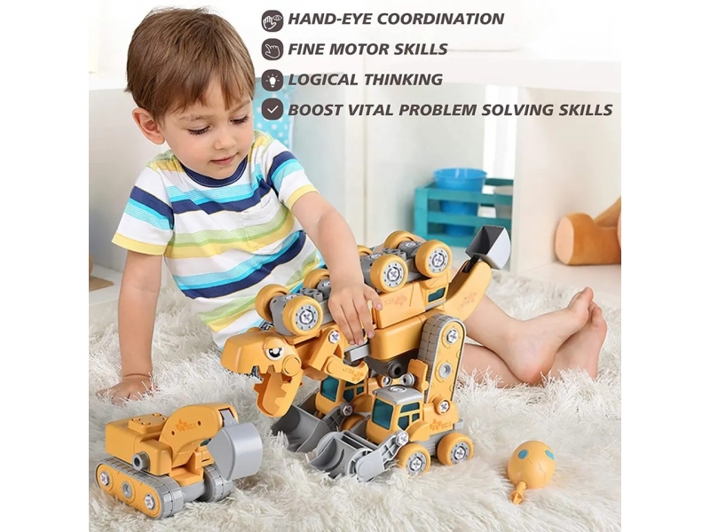 Robot 5 in 1 AliBibi Dino cu lumini si sunete