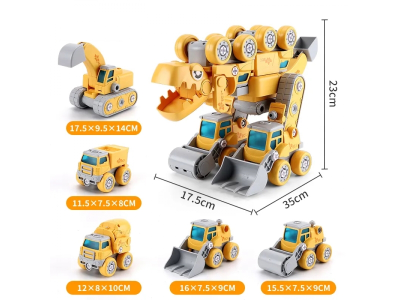 Robot 5 in 1 AliBibi Dino cu lumini si sunete