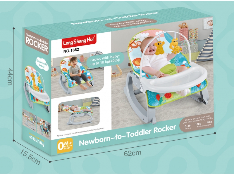 Scaun balansoar 2 in 1 pentru copii AliBibi, cu masuta si muzica