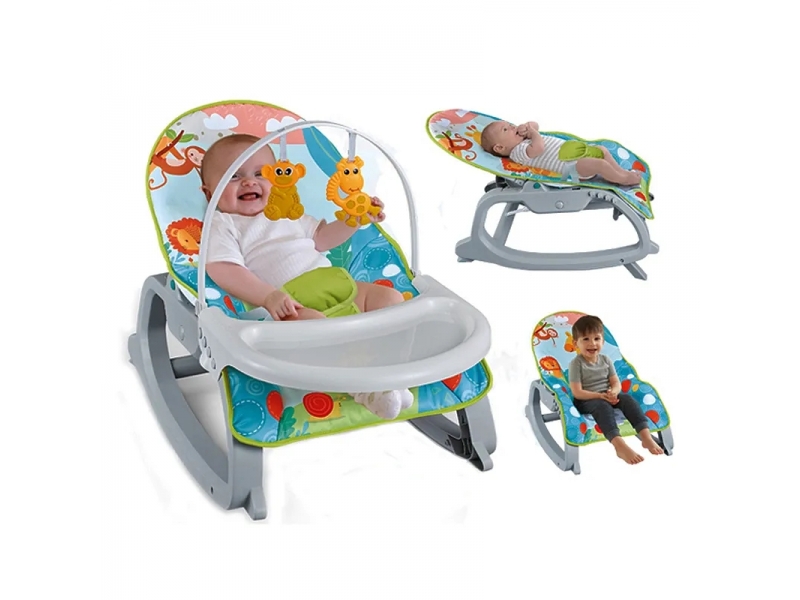 Scaun balansoar 2 in 1 pentru copii AliBibi, cu masuta si muzica