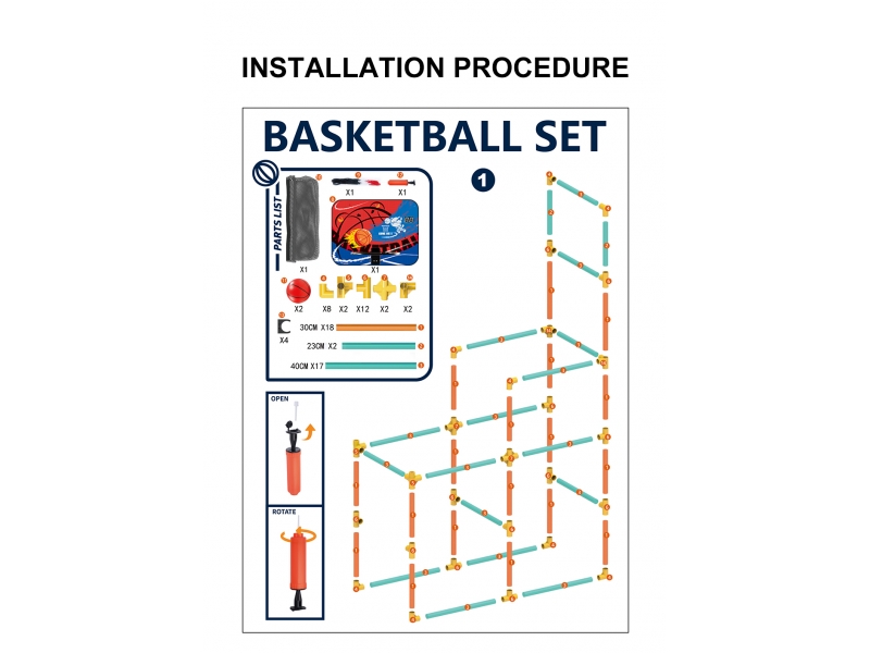 Set baschet AliBibi cu plasa pentru minge