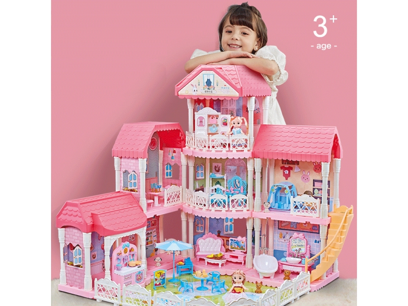 Set castel de papusi pe 4 etaje cu mobilier si multiple accesorii AliBibi 