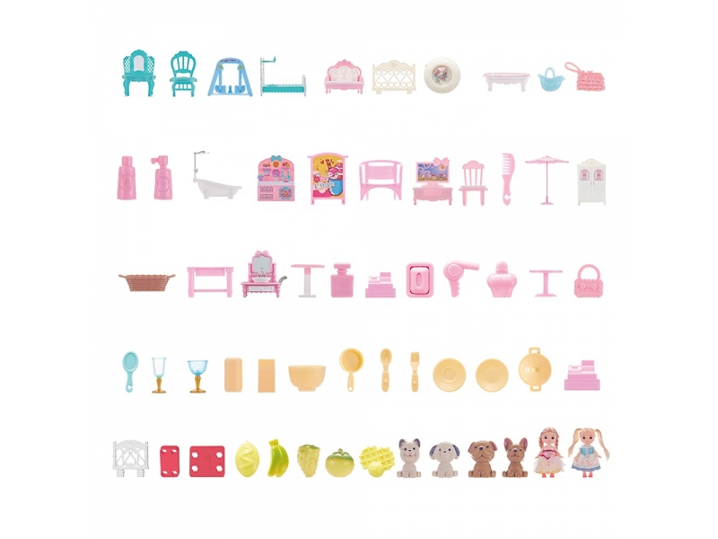 Set castel de papusi pe 4 etaje cu mobilier si multiple accesorii AliBibi 