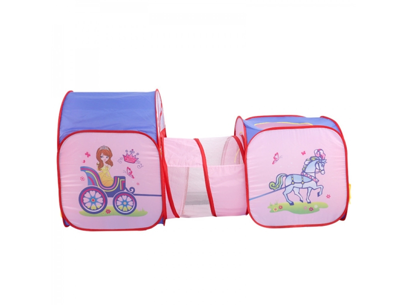 Cort de joaca pentru copii 3 in 1 AliBibi, forma de caleasca de printese