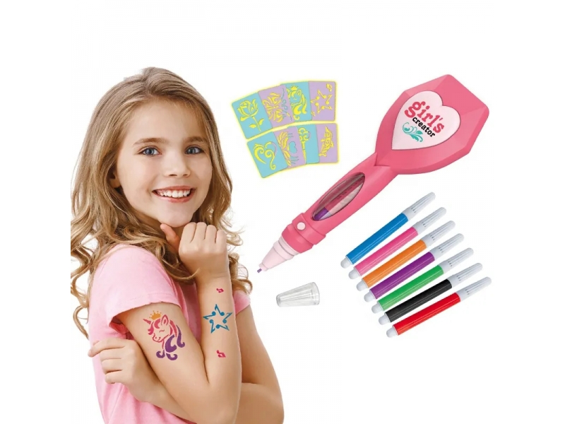Set creativ tatuaje AliBibi cu creion electronic inclus